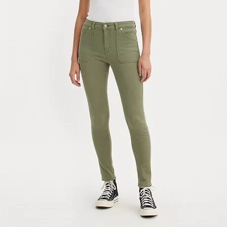 Levis Womens 721 High Rise Slim-Fit Deep Lichen Green 27