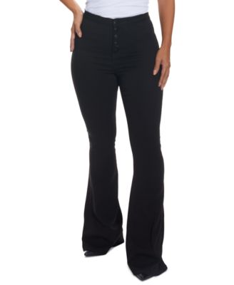 Dollhouse Juniors Curvy-Fit Flare Jeans Black 5