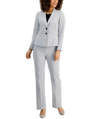 Le Suit Womens Seamed Pantsuit, Gray size 6