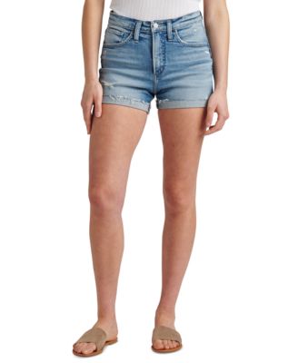 Silver Jeans Co. Beau Roll-Cuff Denim Shorts Indigo 25