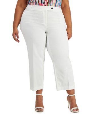Anne Klein Plus Size Beacon Hill Cropped Pants Bright white