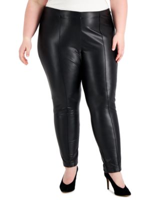 Pantalon en similicuir grande taille Anne Klein Anne