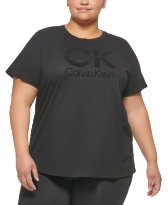 Calvin Klein Performance Plus T Shirt Top Porcelain White