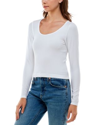 Ultra Flirt Juniors Seamless Scoop-Neck T Nutmeg Large