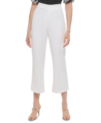 Pantalon court à jambe large pour femme DKNY
