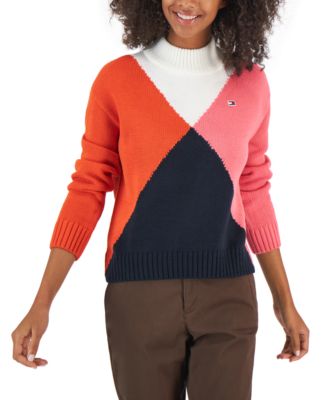 Pull col montant à imprimé diamants Tommy Hilfiger pour femme
