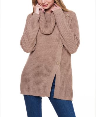 Col gaufré en tricot pour femme Fever Fever Camel