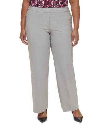 Calvin Klein Plus Size Infinite Stretch Mid rise Pants Gray
