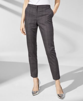 Calvin Klein Pantalon Slim Windowpane pour femme, couleur anthracite
