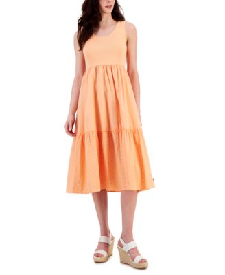 Robe à volants sans manches en coton pour femme Tommy Hilfiger