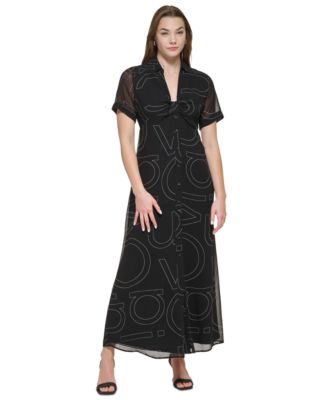 Chemise mi-longue à manches courtes et logo Calvin Klein