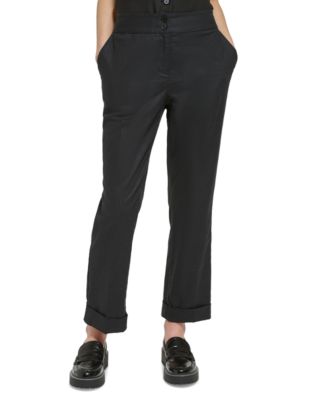 Pantalon à revers en lin mélangé pour femme Calvin Klein