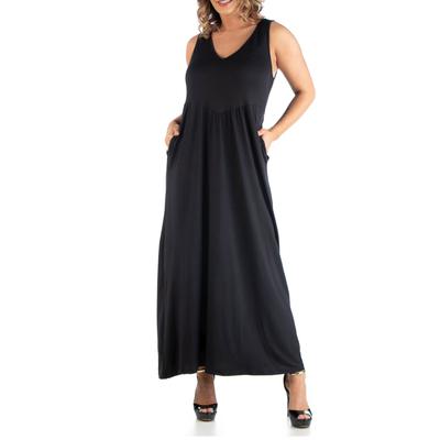 Robe longue sans manches grande taille pour femme de 24seven Comfort Apparel
