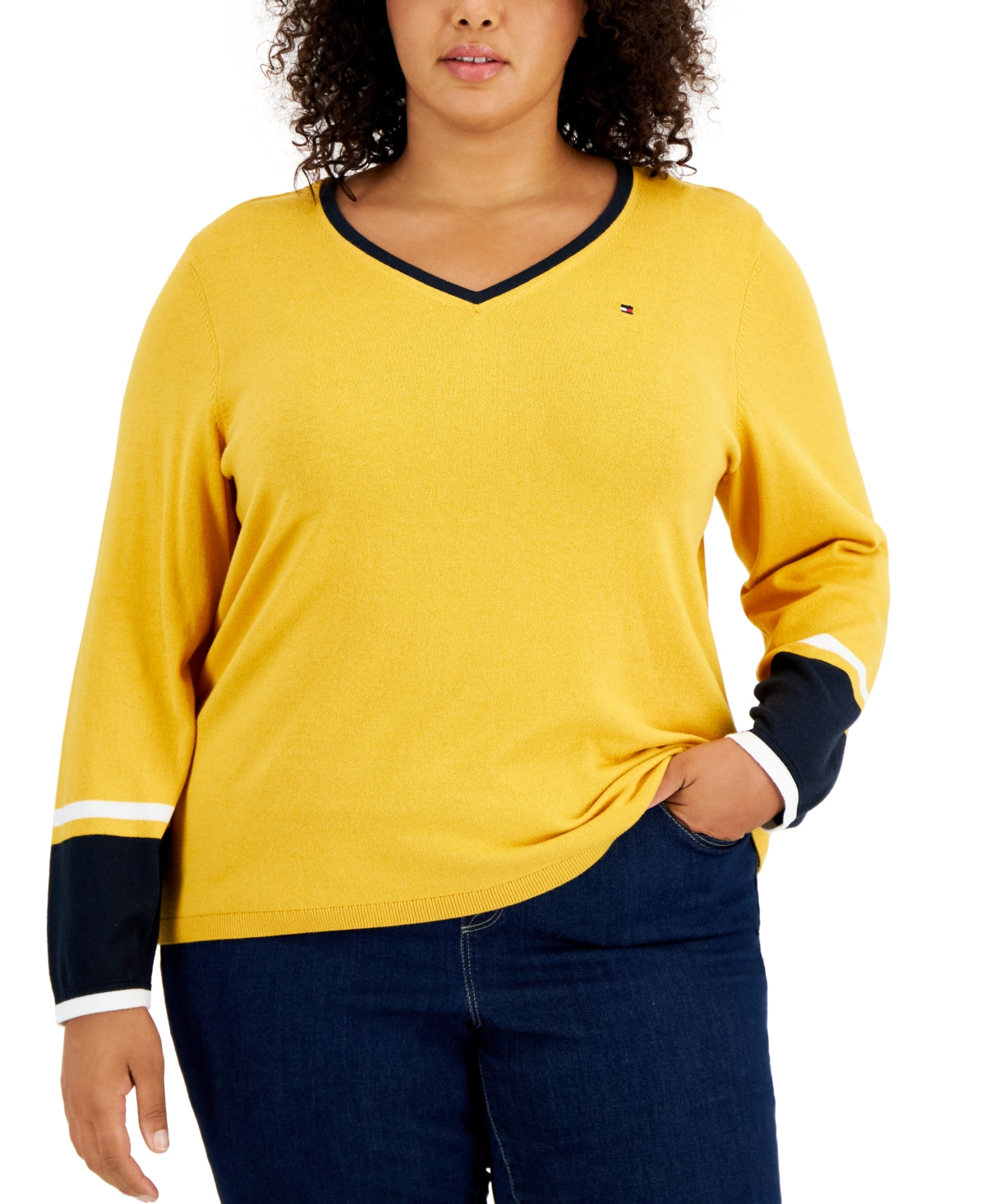 Tommy Hilfiger Plus Size Ivy Cotton Long-Sleeve Sweater top