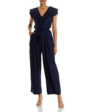 Robe longue plissée ajustée et évasée sans manches à effet cache-cœur de T Tahari