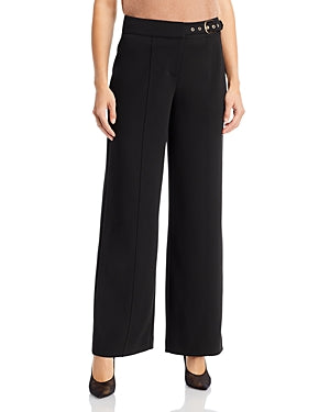 Pantalon large à boucle en crêpe Scuba pour femme de T Tahari