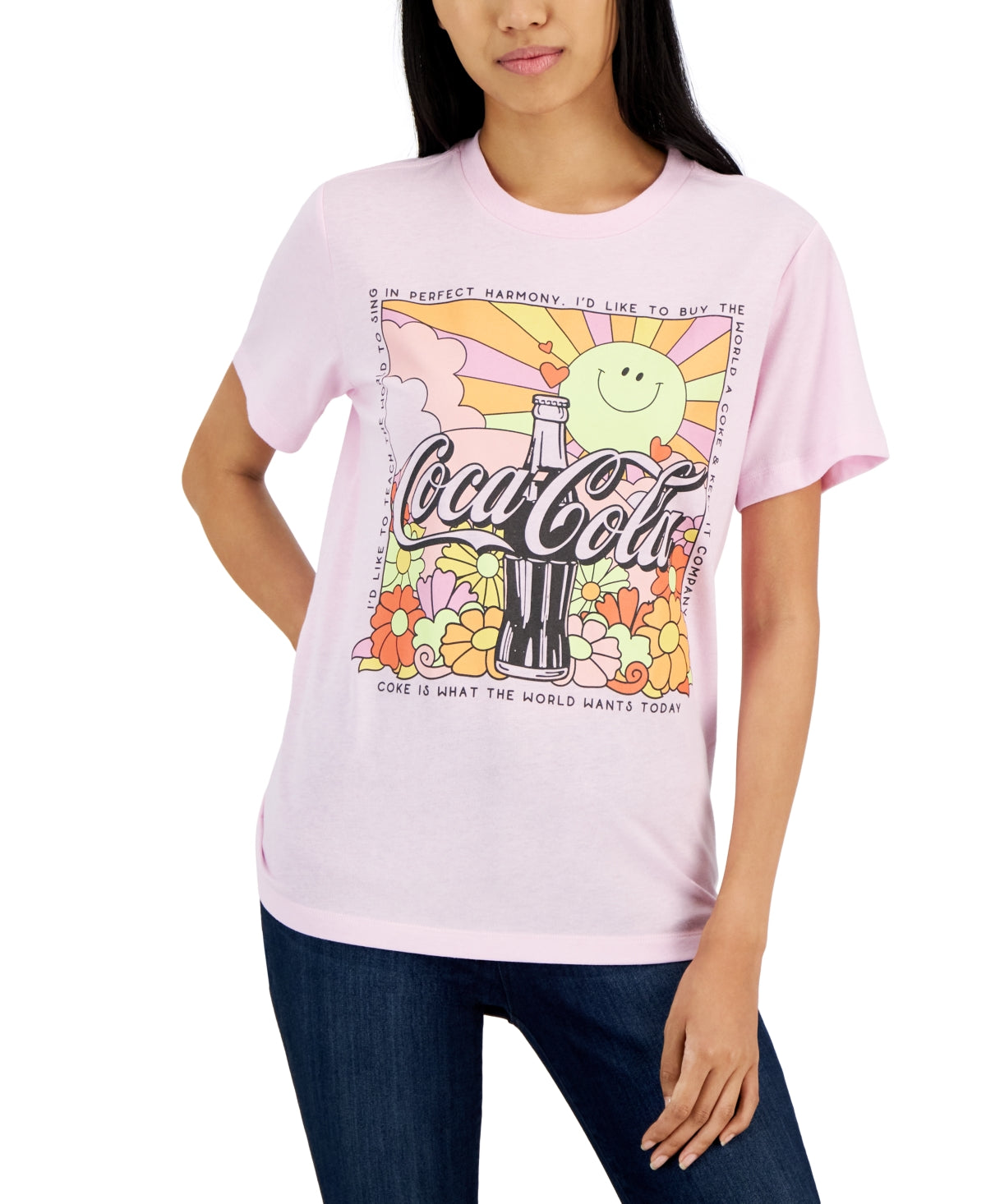 Grayson Threads, The Label Juniors Coca Cola Short-Sleeve T-Shirt. Pink Large