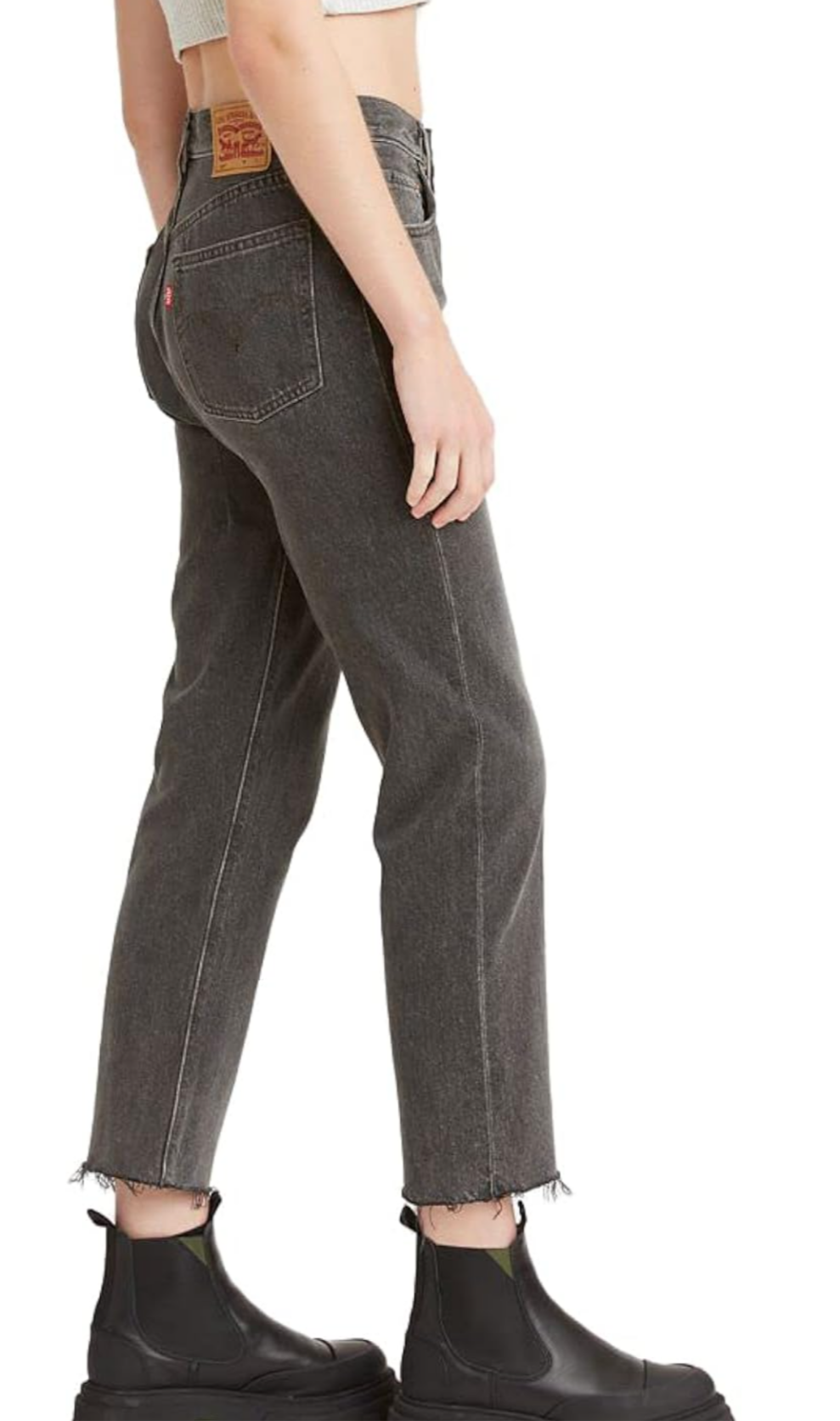 Levi’s® Women’s 501 High-Rise Straight-Leg Crop Jeans – Gray Black