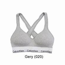 Calvin Klein QF1654 Bralette Bra Padded Sculpt Gray- XS gray
