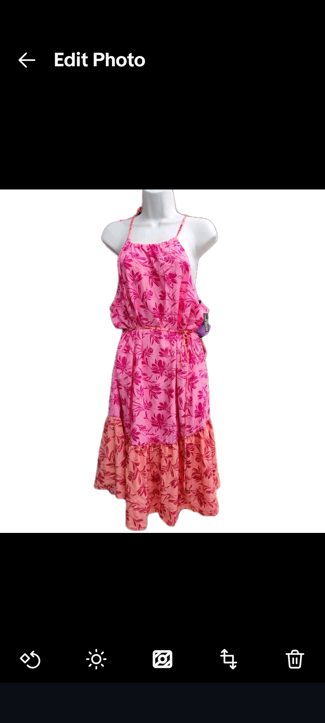 INC International Concepts Womens Printed Belted A-Line Dress- Soft Rose Combo 16