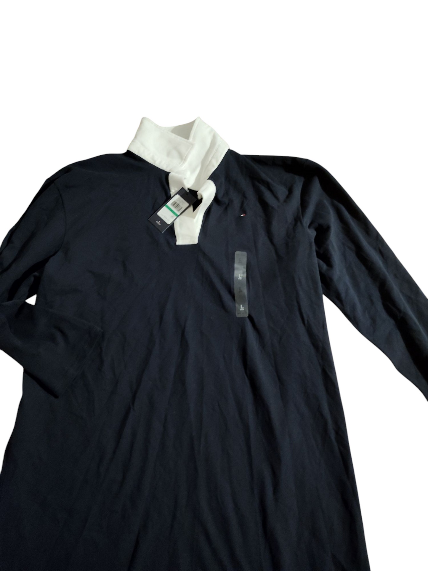 Tommy Hilfiger Womens Johnny Collar Rugby Dress Blue Large