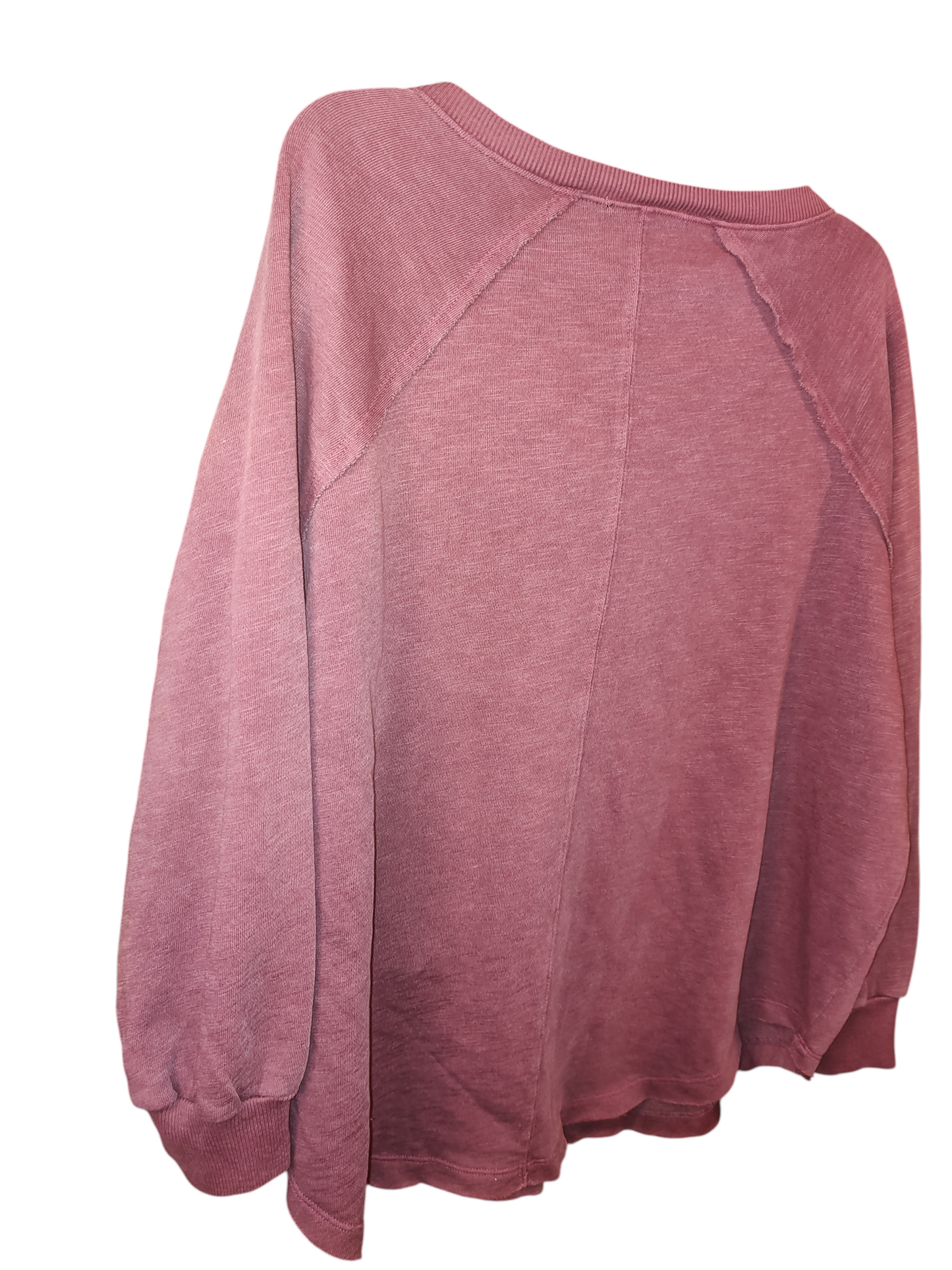 T-shirt Raglan en coton grande taille à la mode de couleur poussiéreuse