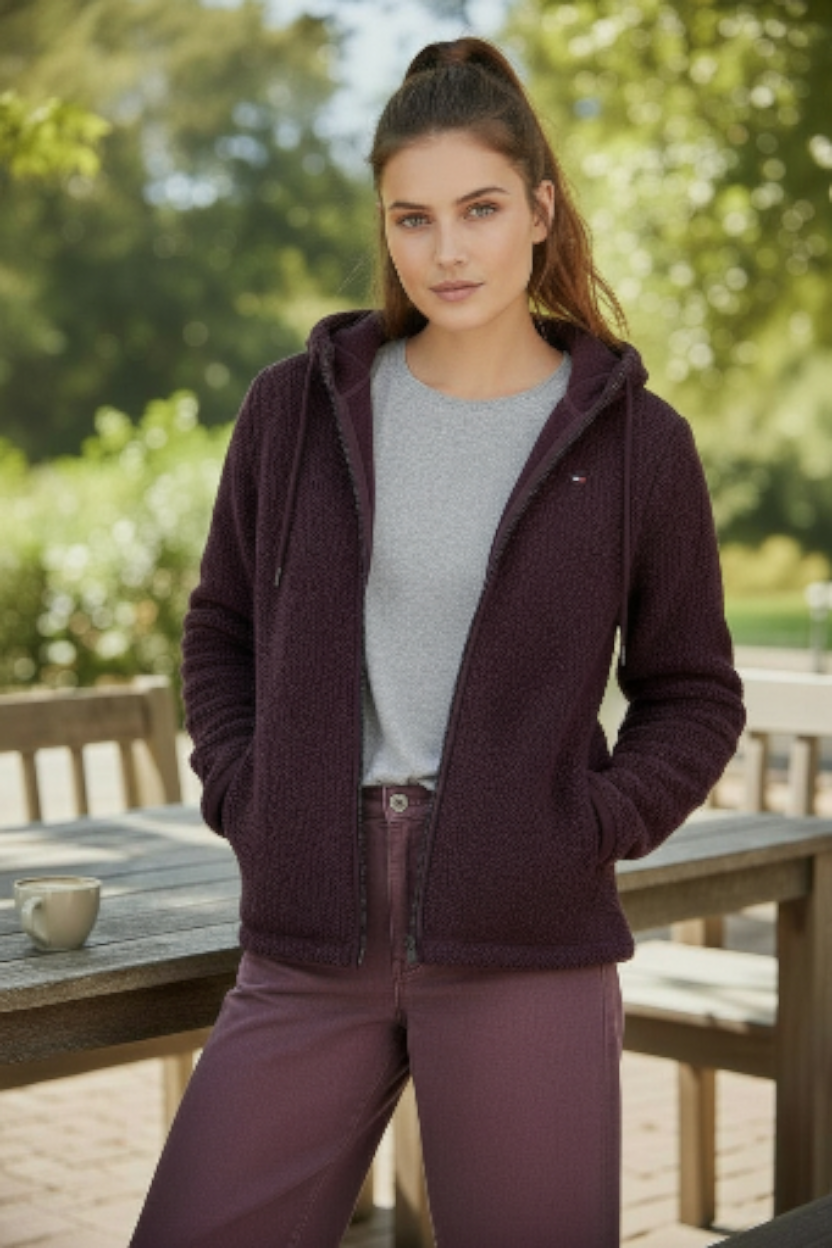 Sweat à capuche zippé en polaire pour femme Tommy Hilfiger