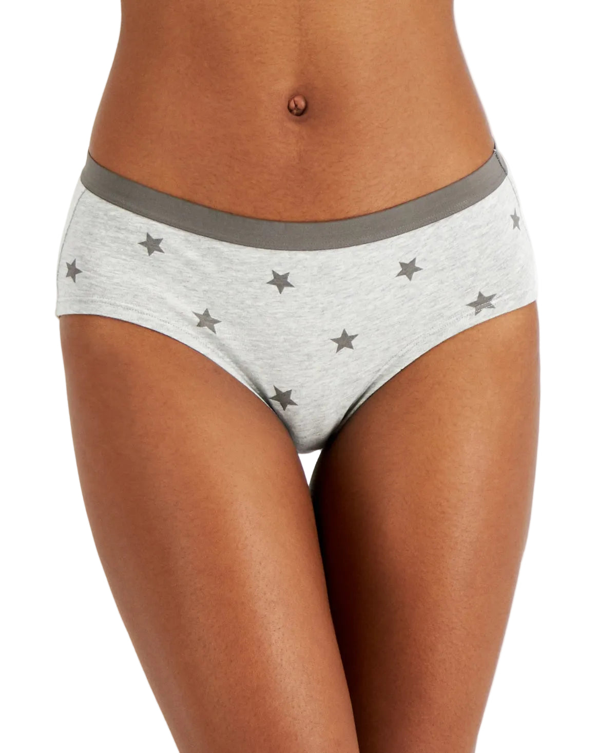 Jenni Womens Elastic Waistband Cotton Hipster Underwear Gray XXX-Large