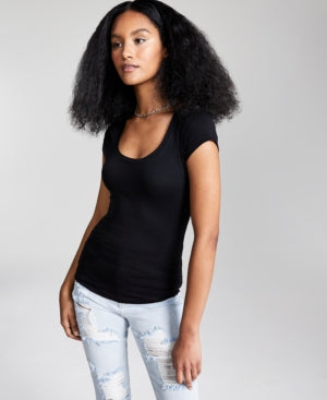 Aveto Juniors Scoop-Neck Cap-Sleeve Tee shirt .