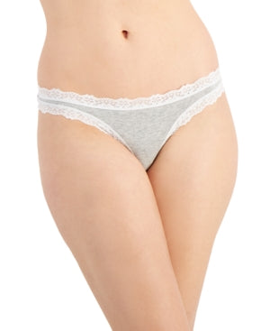Jenni Women S Lace-Trim Thong Grey