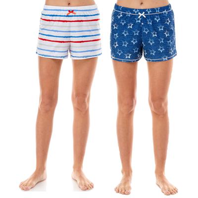 Roudelain 2-Pk. Women's Printed Sleep Shorts - Stars/proud Stripes Large