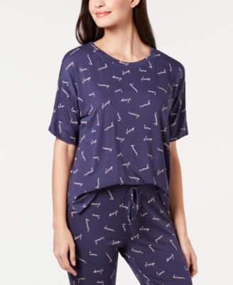 Chemise de pyjama à manches courtes imprimée ultra douce pour femmes Jenni