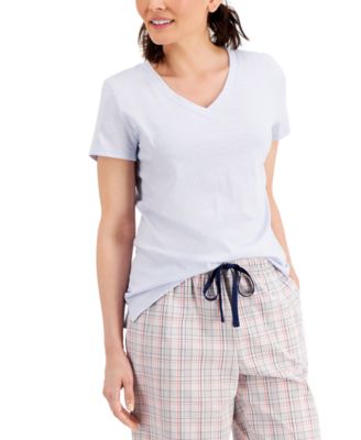 T-shirt de nuit à col en V Charter Club Porcelain Rose