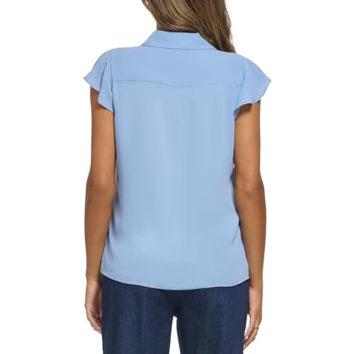 Chemisier volanté en mousseline de soie pour femme Calvin Klein