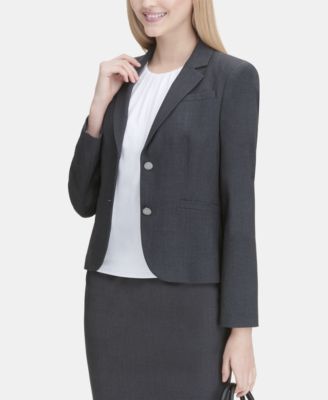 Calvin Klein Jacket, Long Sleeve Two Button Charcoal