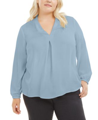 Bar III Plus Size V-Neck Blouse Lily