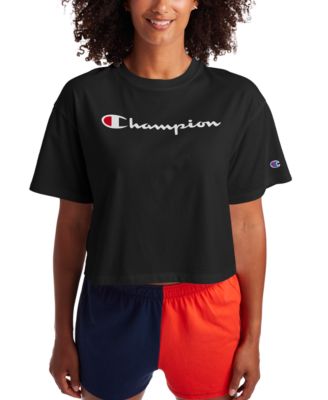 Champion Logo Cropped T-Shirt Oxford