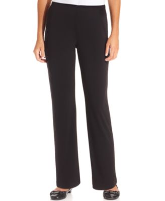 Petite Pants, Pull-On Straight Black L