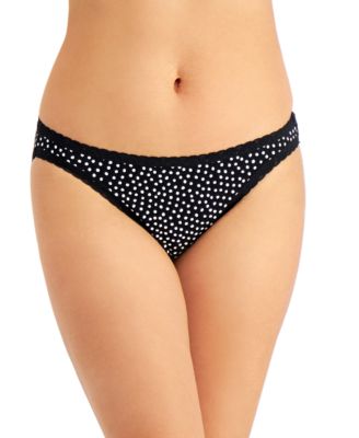 Jenni Womens Lace Trim Whimsy Dot Bikini Underwear
