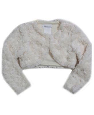 Bonnie Baby Bonnie Baby Baby Girls Fur Cover cropped  jacket  Ivory