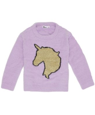 Epic Threads Girls Fuzzy Gold Unicorn Sweater