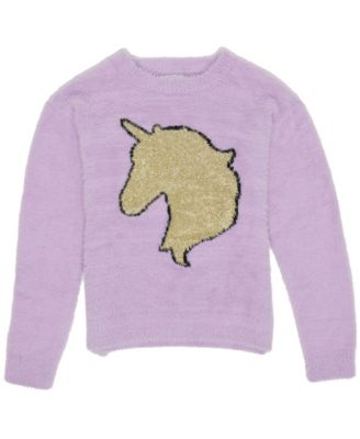 Epic Threads Girls Fuzzy Gold Unicorn Sweater