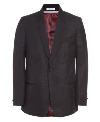 Calvin Klein Big Boys Metallic Shawl Suit Jacket.  Deep Black