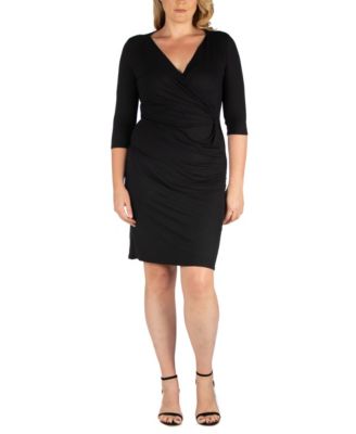 24Seven Comfort Apparel Women's Plus Size Wrap Dress