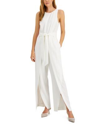 I.N.C. International Concepts Flyaway-Leg Crepe Jumpsuit  Slit