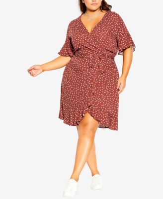 CITY CHIC Trendy Plus Size Dot-Print Lov Spot