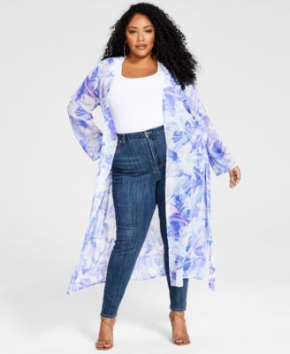 Nina Parker Trendy Plus Size Printed Chiff Marble Print