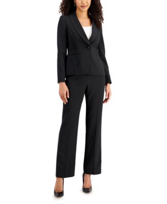 Le Suit Shawl-Collar Pinstripe Pantsui