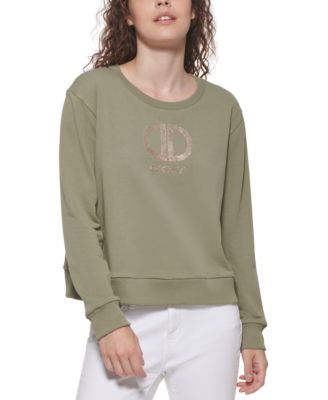 DKNY Glitter-Logo Sweatshirt Thyme