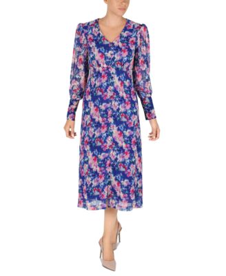 Robe mi-longue à bordure boutonnée Julia Jordan